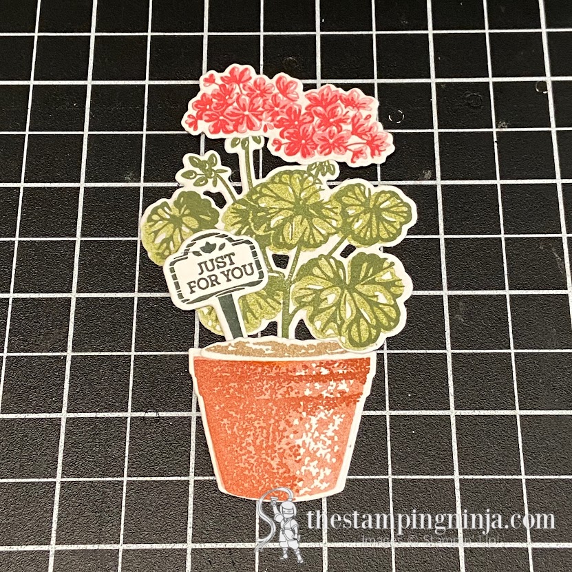 Potted Geraniums Double Gate Fold for the Pals Fun Fold Blog Hop