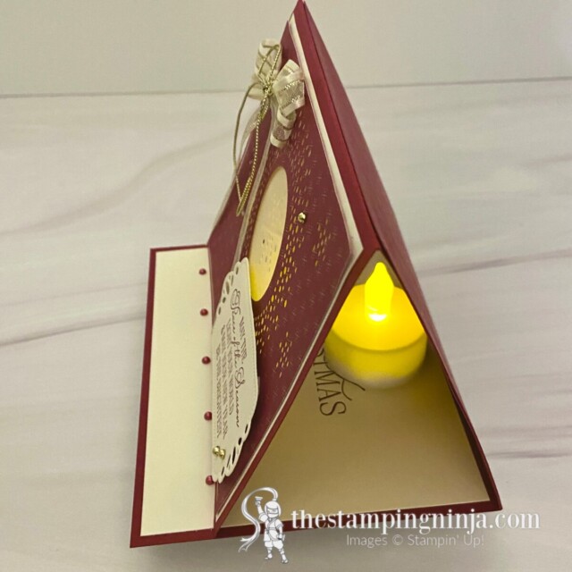 Brightest Glow Tealight Candle Card - side view