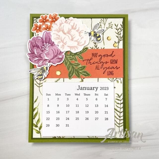 Two-Tone Flora Easel Calendar
