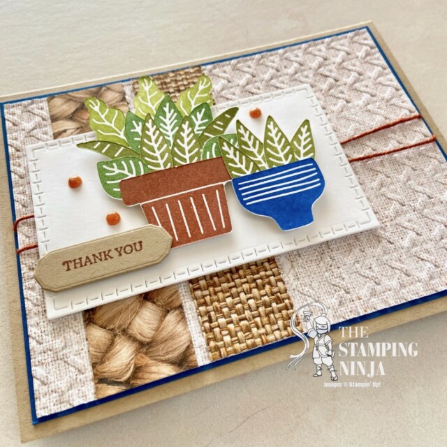 A Textured Planted Paradise Thank You Card - main photo angled